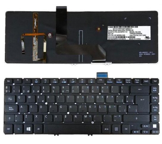 Teclado para portátil Acer Aspire m5-481t / m5-481pt  retroiluminado negro
